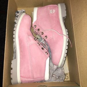 Pink timberland boots